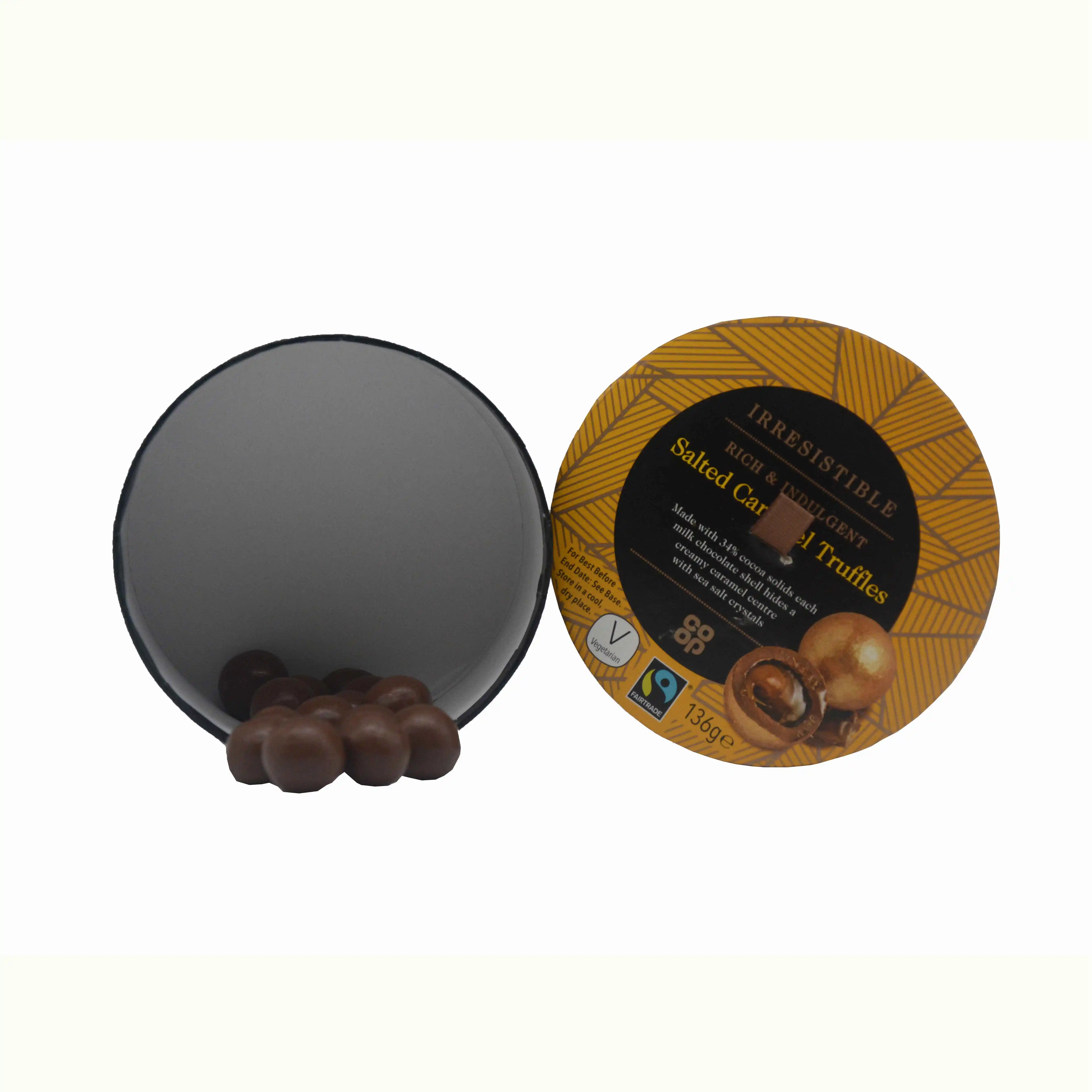 Zero waste  reusable biodegradable round paper cardboard popcorn chocolate powder candy box packaging