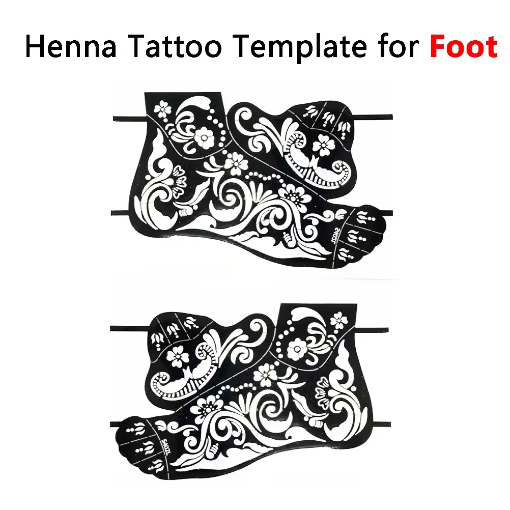 Wholesale Tattoo Supply India Sticker Henna Temporary Tattoo Stickers Foot Tattoo Stencil for Foot Template