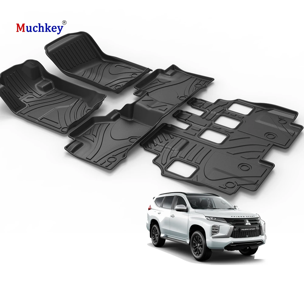 Muchkey Car Floor Mat Non Slip Odorless Luxury 5D TPE Car Mats For 2015 2016 2017 2018 2019 Mitsubishi Motors Pajero Sport