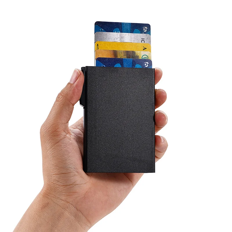 New Promotion Business Gift Custom Metal Aluminium Holder Case Slim RFID Credit Card Wallet