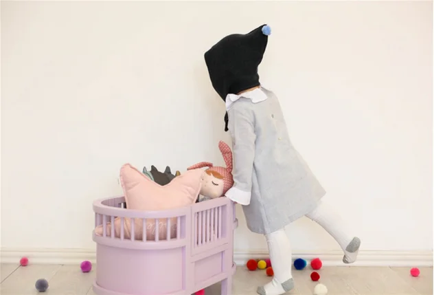 Wooden Baby Doll Beds Mini Bed Wooden miniature role play toy set for early education