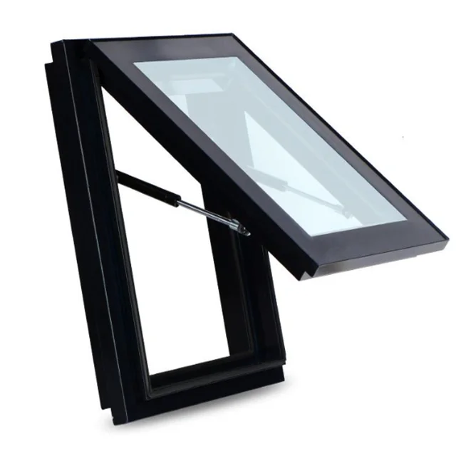 Steel frame vertical swing awning ceiling window electric aluminum alloy tempered glass skylight roof window skylight