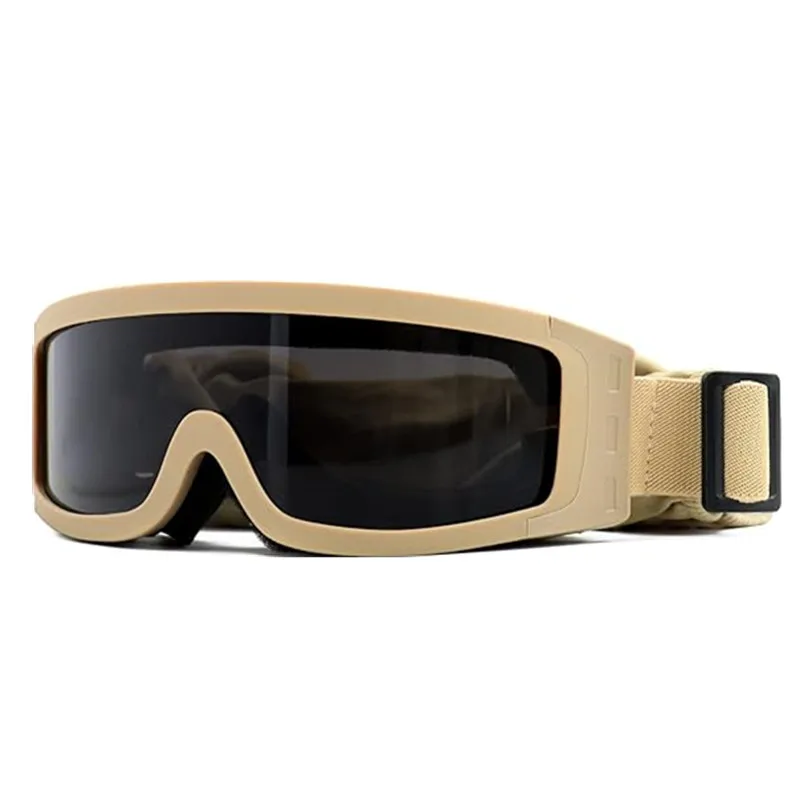 Tactical Glasses Desert Goggles with 3 Interchangeable Lens Shooting Motorcycle CS Shock Resistant Sports Goggles