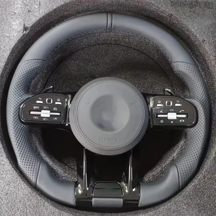 High Quality Custom Real Carbon Steering Wheel Carbon Fiber Led Light Alcantara For Mercedes Benz AMG Steering Wheel