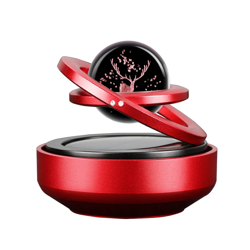 Освежитель воздуха на солнечной батарее, креативное индивидуальное украшение, автомобильный освежитель воздуха, металлический вращающийся орнамент, автомобильная Ароматерапия