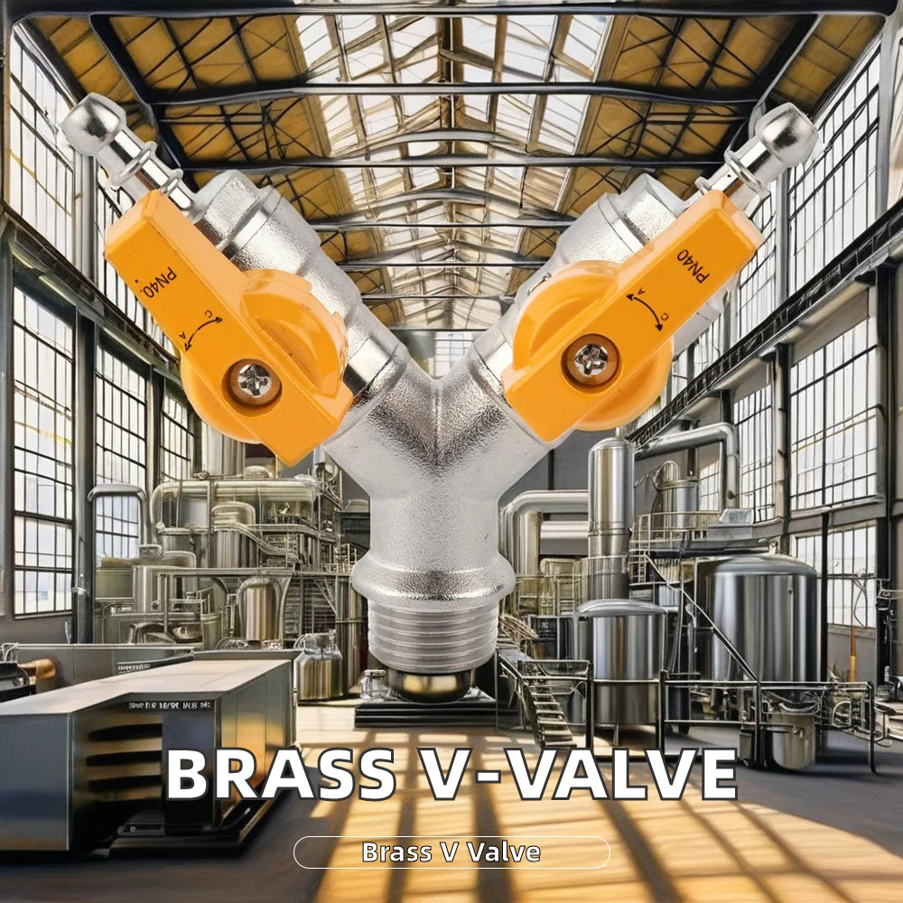 1/2 V-Type V-Shape Copper Brass Gas Cylinder Valve Manual Power with Safety & Regulating Control for Water Application