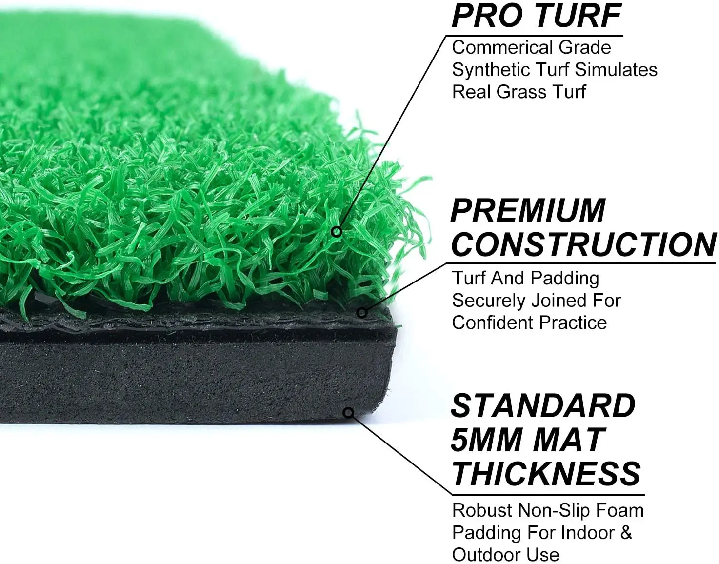 Indoor Golf Turf artificial grass mat Practice Hitting