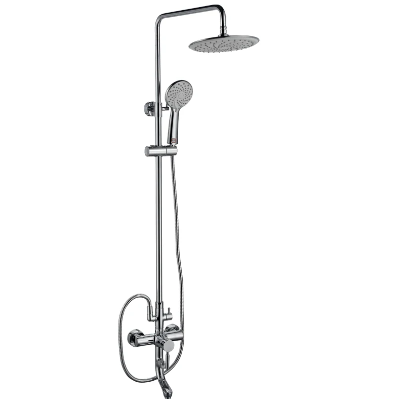 Square Shape Wall Mounted Single Handle ABS Shower Head Brass Sling Bar Modern Design Bathroom Shower Set