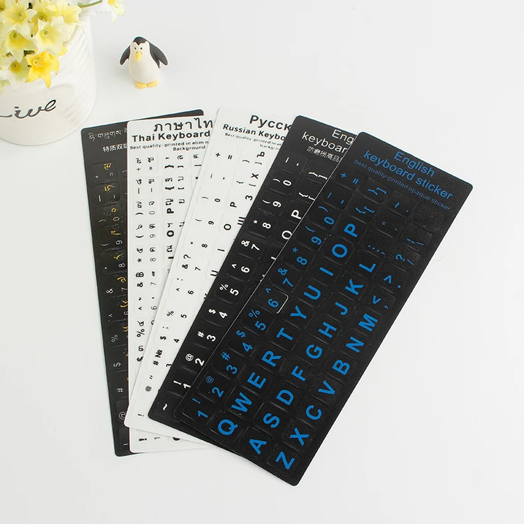Горячая Распродажа пользовательские языки ноутбук арабский винил русский светящиеся клавиатуры яркие наклейки