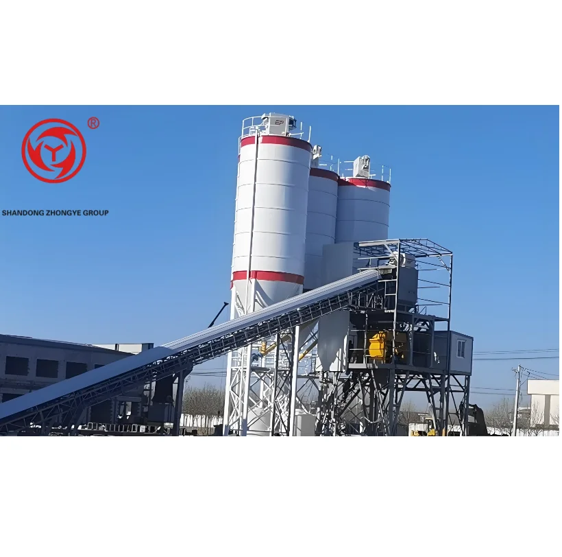 HZS180 Fully Automatic Digital Monitoring Belt Box Concrete Batching Plant New Condition Electric Power Source PLC Motor Engine