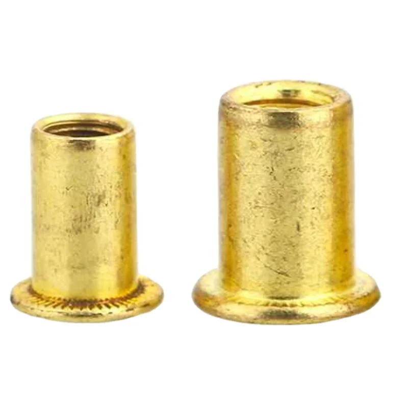 M3 M4 M6 H59 H62 Brass Bronze Copper Alloy Steel Plain Zinc Plating Coating Small Flat Head Serrated Rivet Nuts
