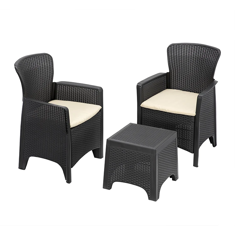 Modern Durable Design 55*54.5*85.5cm Outdoor Garden Rattan  Injection Sofa Set Wicker Sofa Furniture