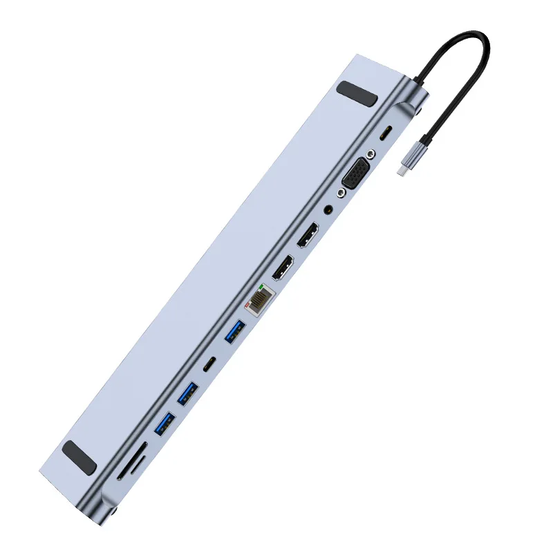 12 in 1 usb-c travel charger desktop travel hub for iphone macbook air docking station charger laptop 12 in 1 usb c hub