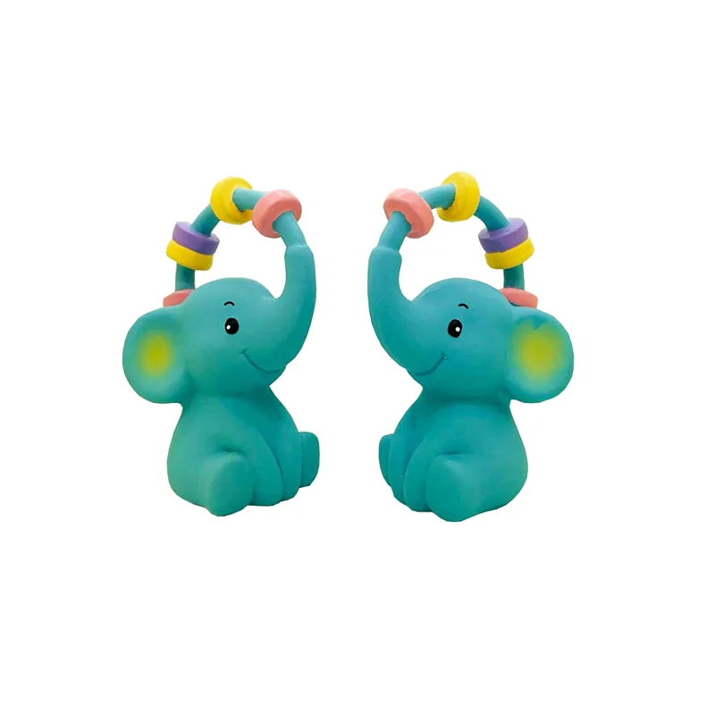 
NaturalRubber Teether Mold Free Blue Elephant Rubber Toys Bath Toy 