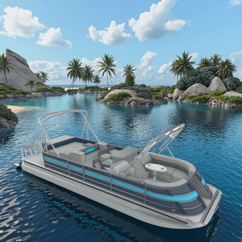 Luxury 7.6m Aluminum Pontoon Yacht with Outboard Motor 25ft Center Console Sport and Fishing Boat Welded Hull Optional Trailer