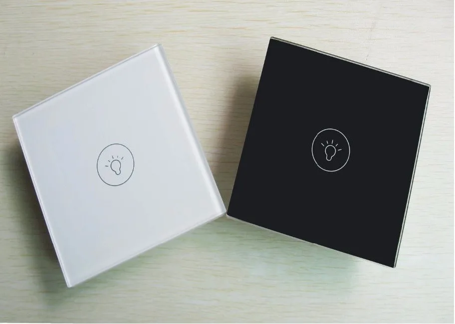 EU/UK Standard 2 and 3 Button Glass Panel, 3mm Tempered Glass Touch Switch Panel