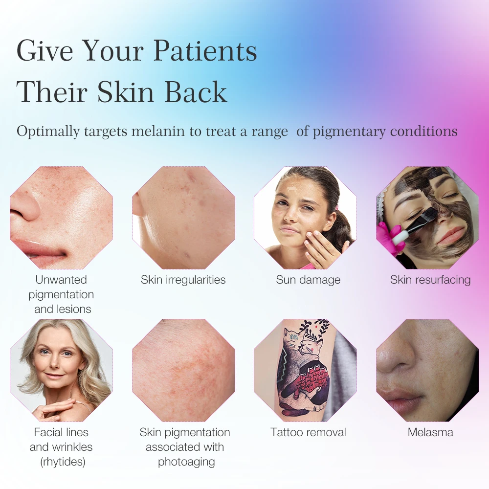 Pico Laser Q  Switch 532 755 1320 1064Nm Nd Yag Picosecond Laser Machine For Stretch Mark Skin Whitening