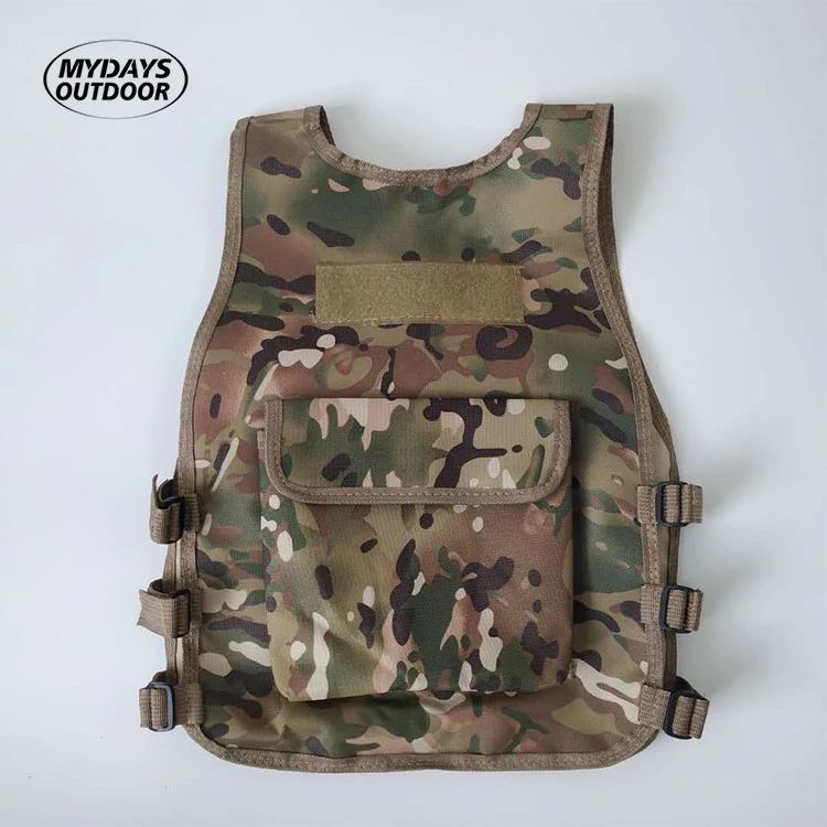 Mydays Outdoor Portable Multiple Pockets Equipment Training Protective Hunting Tactical Kid Carrier Vest with Adjustable Straps