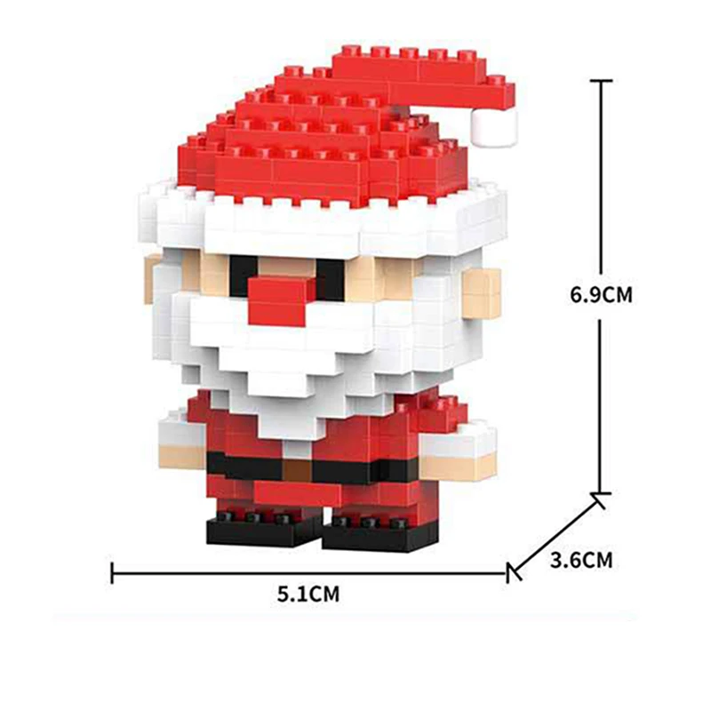 Creative Christmas Series Building Blocks Assembled Toys Santa Claus Snowman Tree Kawaii Bricks Model For Children Xmas Gifts