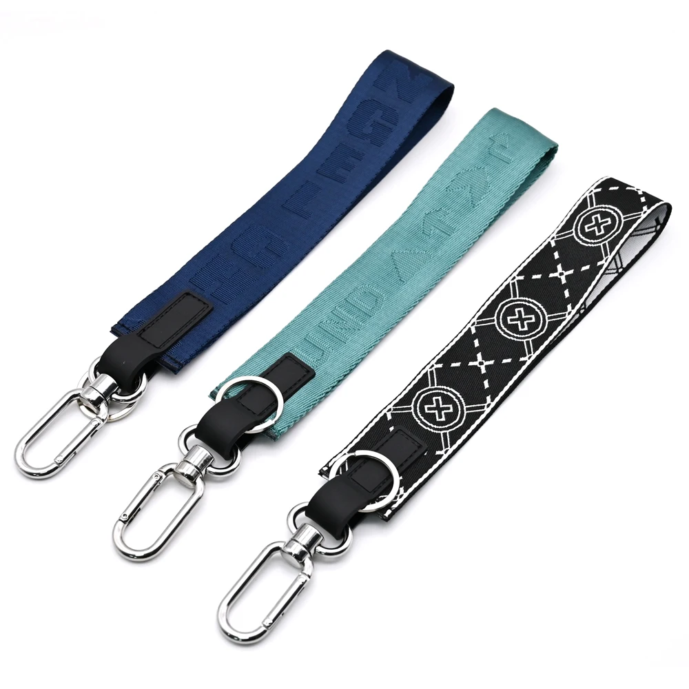 YYX Fashion Nylon Jacquard Keychain Custom New Style Wrist Strap Keychain Creative Luggage Decoration Nylon Mobile Phone Lanyard