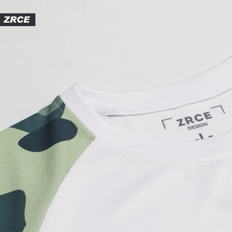 
ZRCE 100% Polyester Raglan Sleeve Quick Dry T shirts Wholesale Fashion Camouflage Baseball T-Shirt Custom Raglan Plain Male Tee 