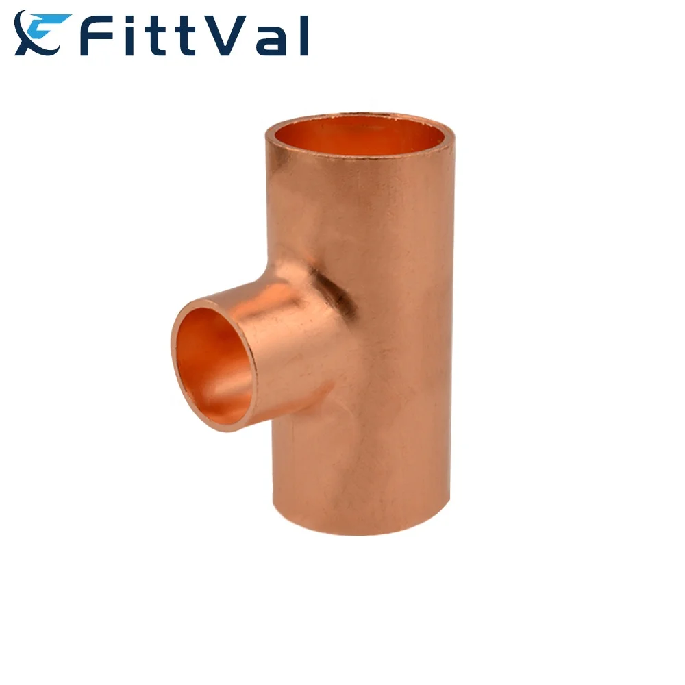 Factory Custom Tee Connection 3 Way Solder Joint Reducer Copper Fittings Plumbing for Water