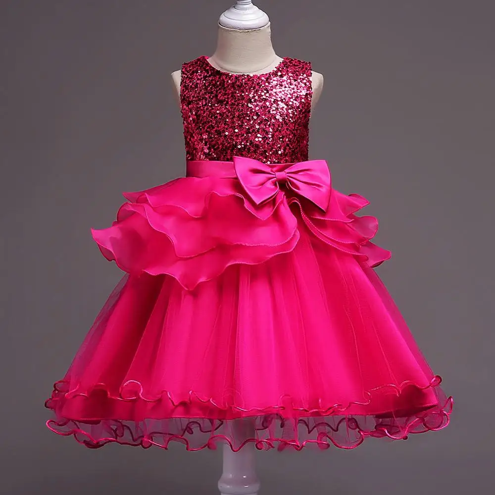 Girls Asymmetric Ruffles Lace Tulle Sequin Dress Wedding Dresses For Girls
