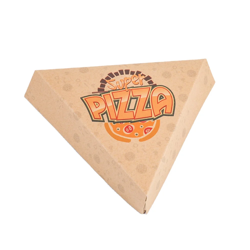 Customized Triangle Pizza Box for Takeout Cardboard PET Material Foil Specifications Crepes Waffle Cone Pizza Slice Packaging