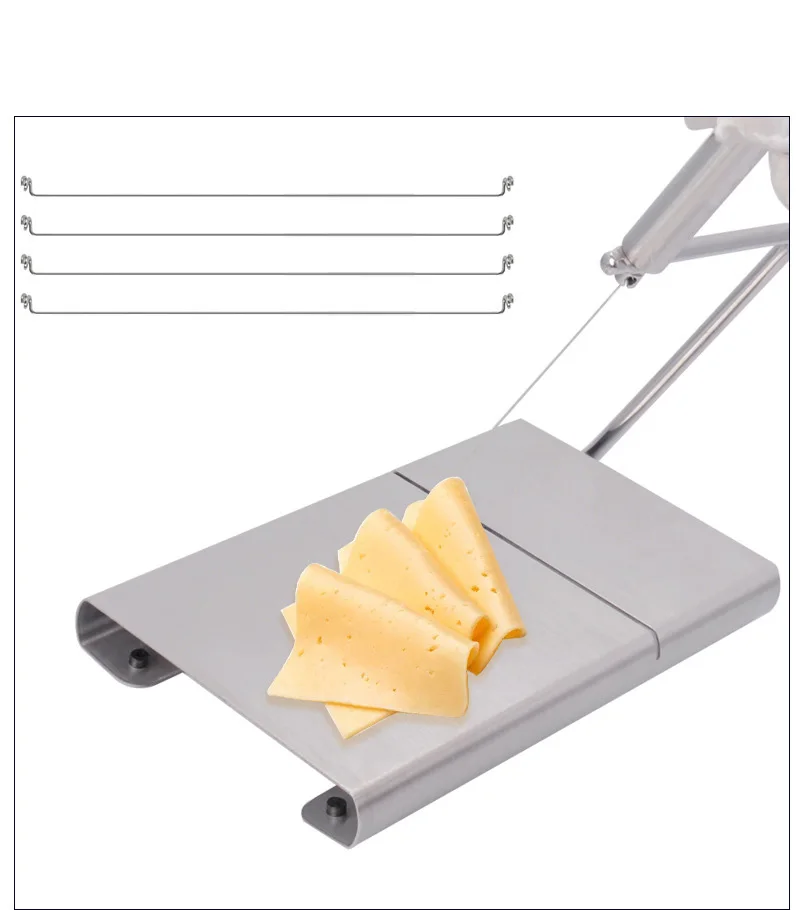 Cheese Slicer Stainless Steel Wire Cutter with Serving Board Kitchen Tool Set Board Chocolate Grater Cheese Cutting