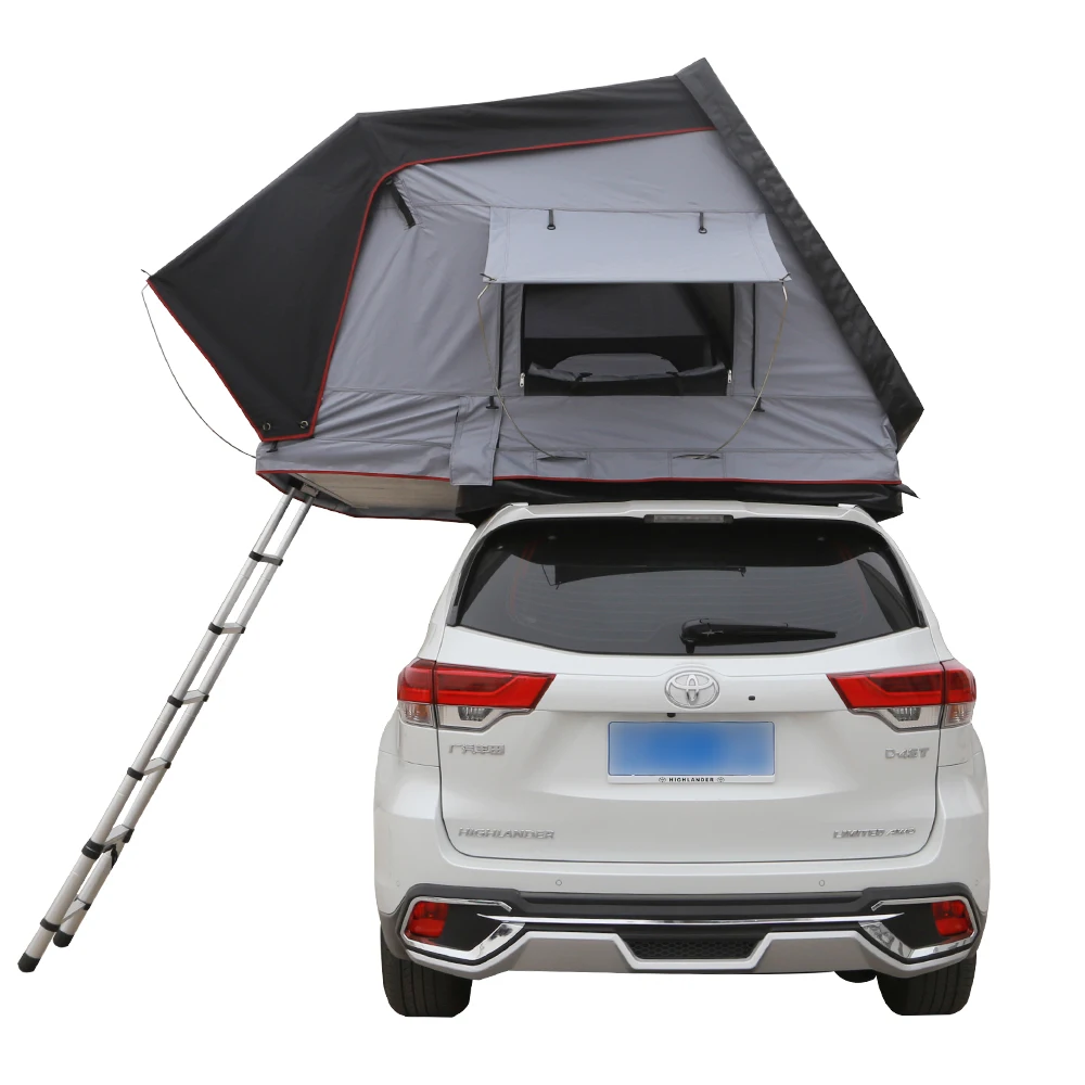 Camping Aluminum 4 Person Roof Top Tent Car Rooftop Tent Side Opening Hard Shell Top Roof Tent