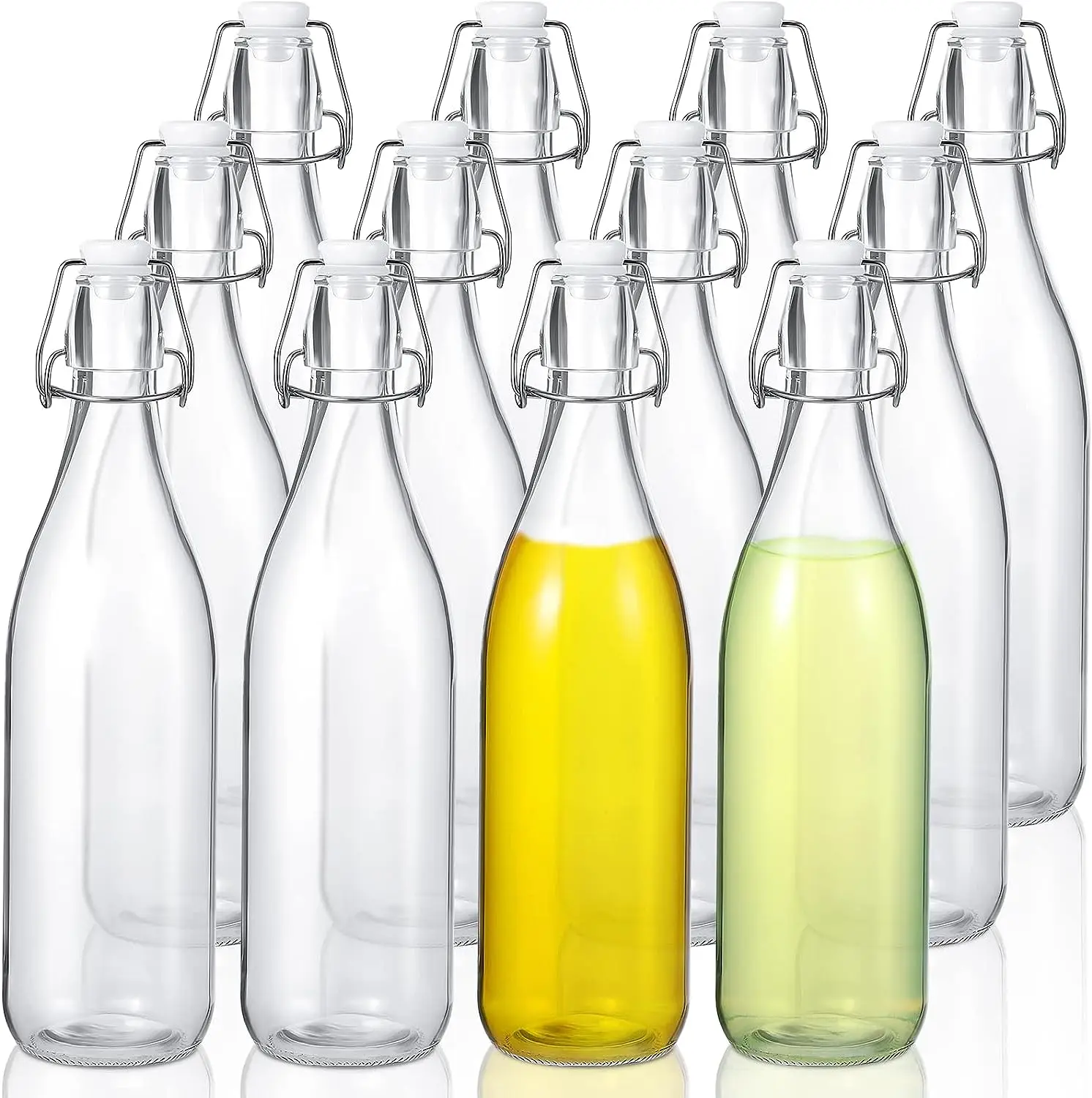 2023 Best Selling 16oz 32oz glass beer bottles Round Swing Top Easy Cap Clear Glass Beer Bottles