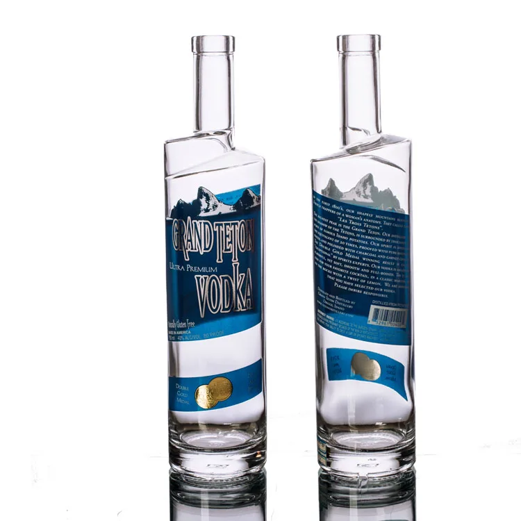 customized unique round empty liquor private label vodka bottle 750ml for vodka
