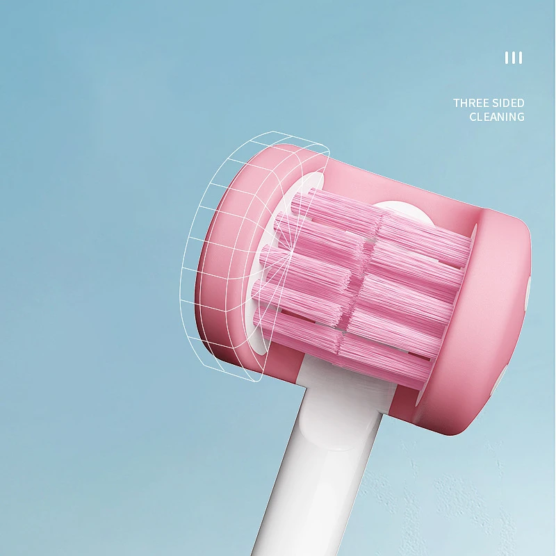 Hot sale new design children 3 sided toothbrush1pc 3-sided toothbrush soft and gentle clean 360 three sided toothbrush for men