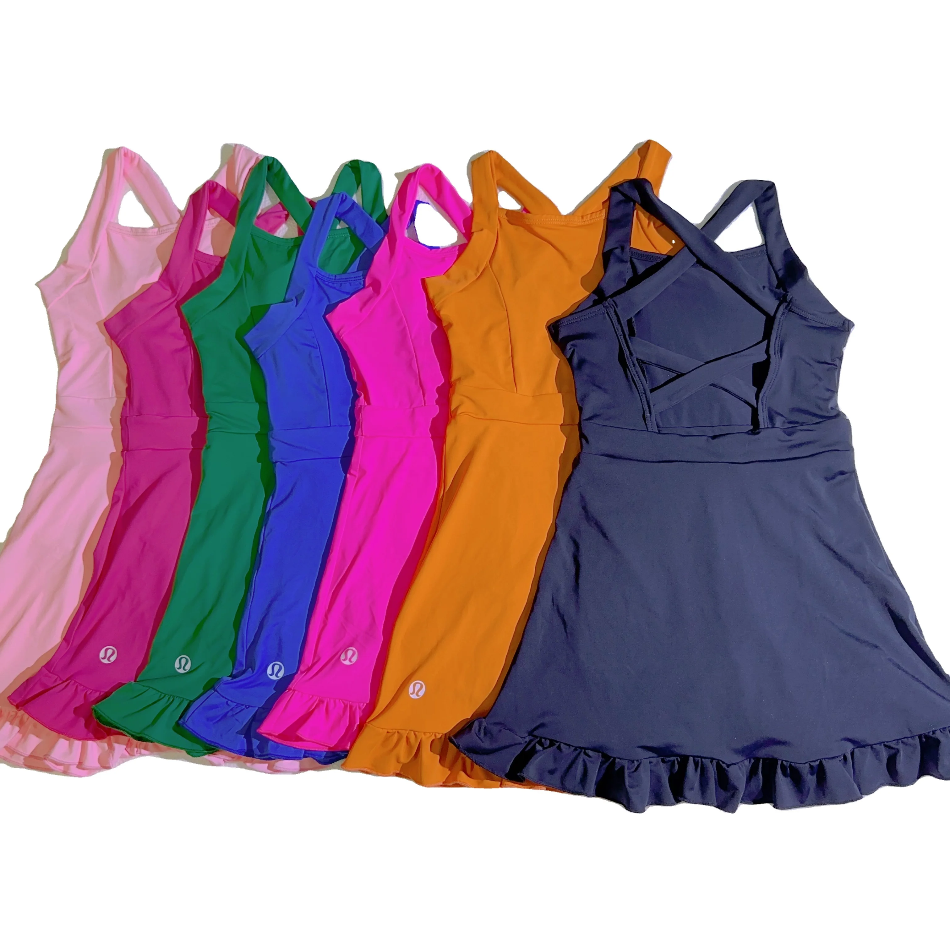 KERUI Popular Wholesale Custom Logo Workout Outfits Kids Golf Yoga Sport Skirt Tennis Dress With Pocket