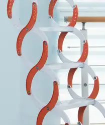 Orange Color Patented  Retractable Hanging Escape Telescopic Collapsible Ladder For Roof