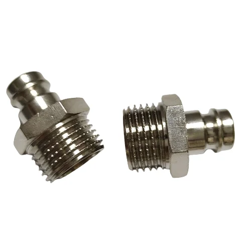 Factory wholesale hose fittings connector hydraulic H59 brass quick nickle plated hex nipples with valve