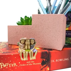 In stock Pink Girl removable Fairy Flower Pot and multi-functional pen pencil holder for desk decor Garden Accessories