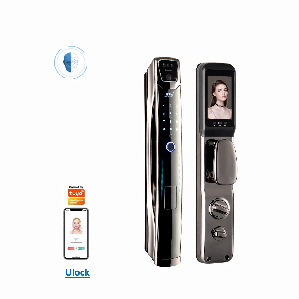 3D smart lock face recognition security finger print lock camera smart lock for home