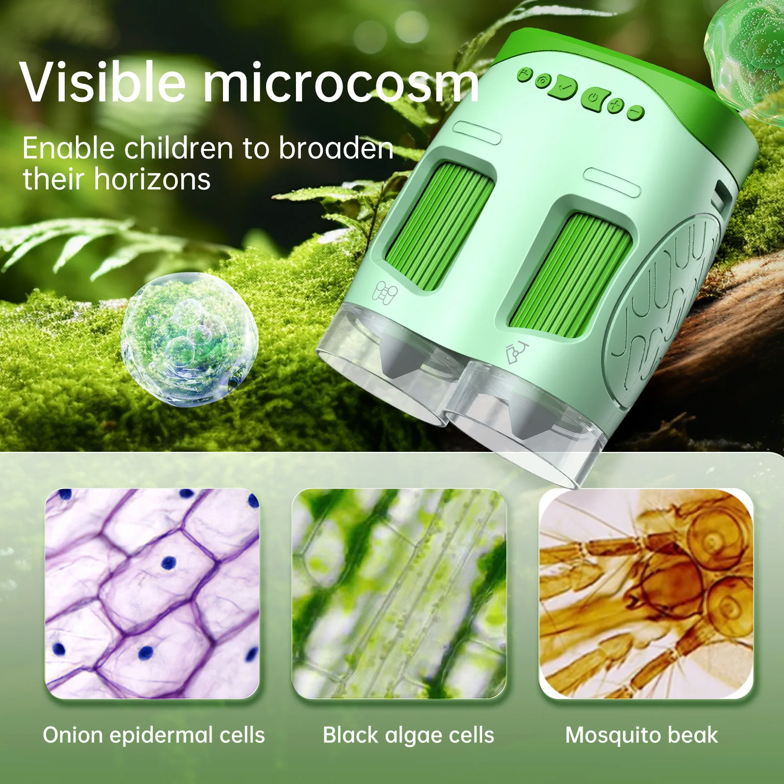 Portable Mini Digital Microscope Telescope Binoculars Educational Toys for Kids Learning