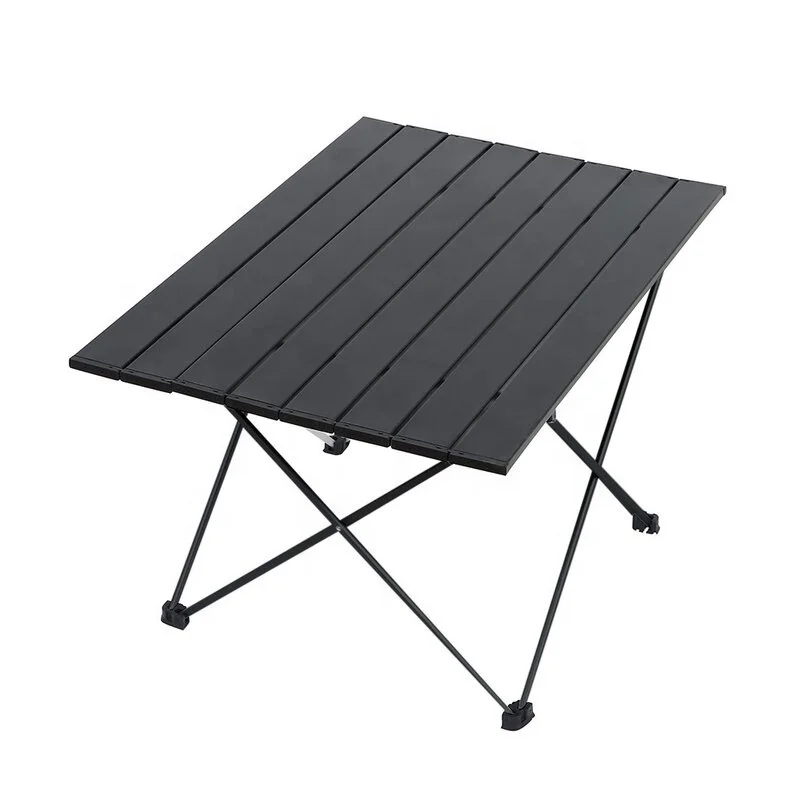 portable Mini Aluminum Side Table Lightweight Camp Tables aluminum  roll-up black camping folding outdoor table