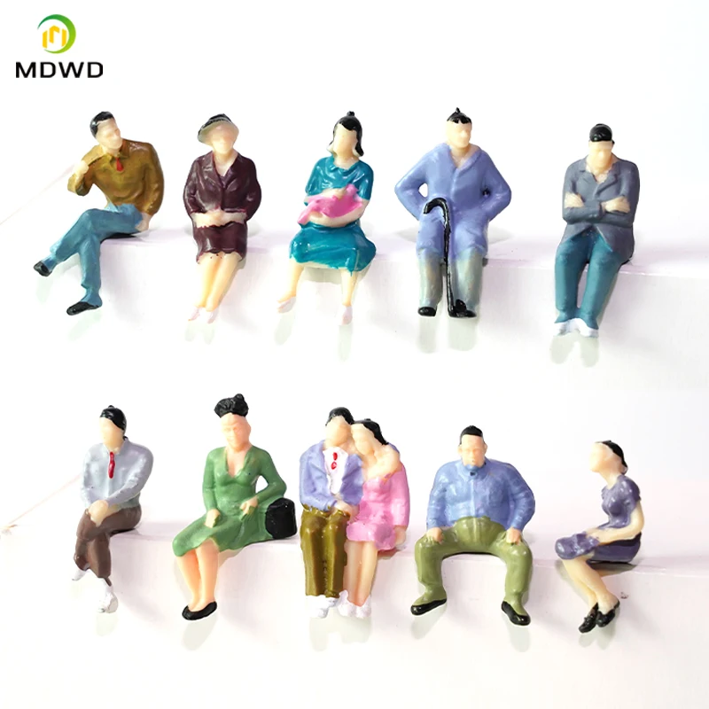 1/42 Scale Miniature 3D Color Model Figures  ABS Toys Building Seated Kits Railway Train Layout Diorama