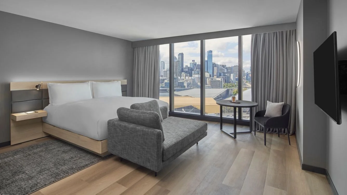 CREATION Hotel Furniture Manufacturer Five Star AC Marriott Hotel Upholstery Bedroom Sets Wood Laminated Hotel Bedroom Set