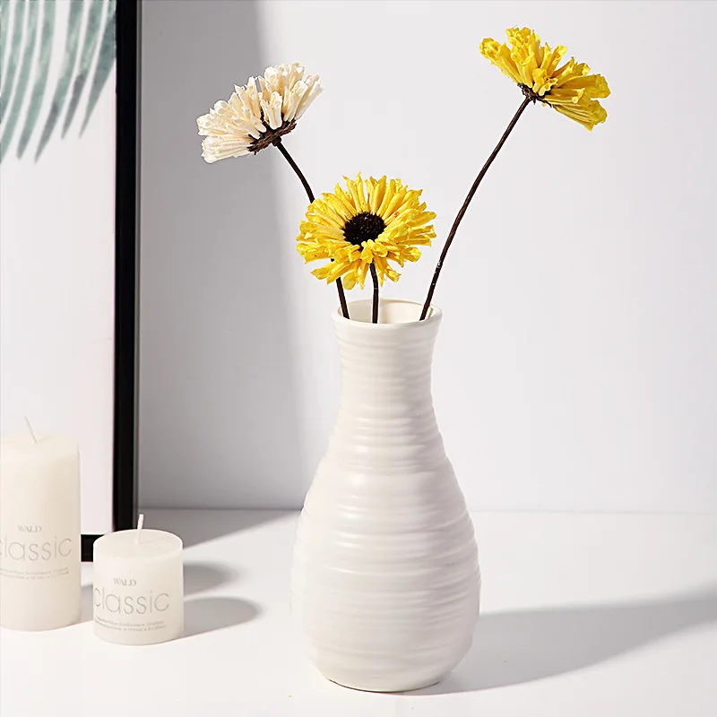 Plastic Origami Vase White  Ceramic Flower Pot Flower Vase Nordic Desktop Decoration