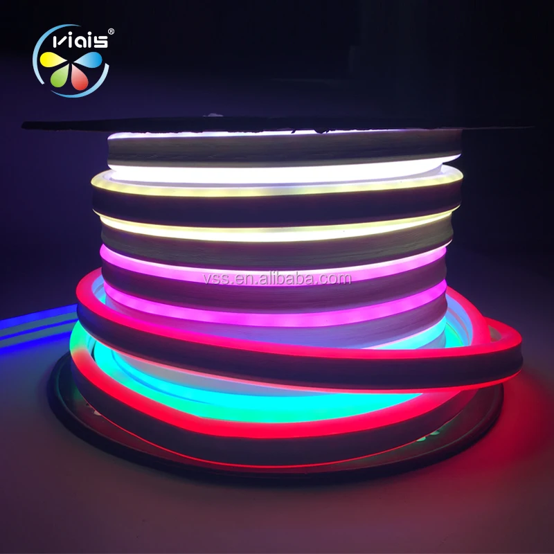 Полноцветный Программируемый цифровой двухсторонний RGB-светодиод 5050 пикселей 24 В/12 В неоновый
