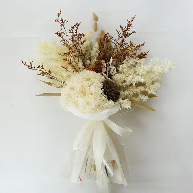 hot selling dried flower pampas grass boho bouquet preserved rose flowers bridal bouquet home wedding decorations