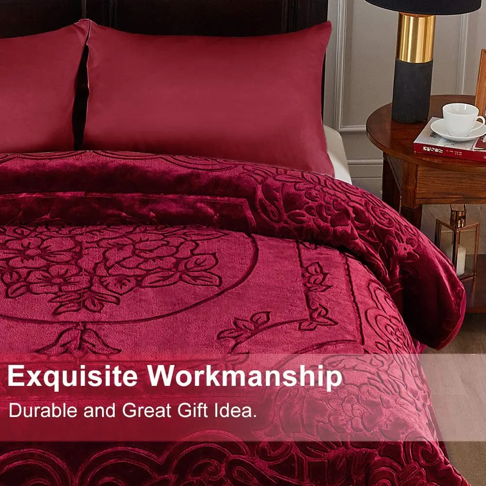 Raschel Blanket Double Thick Double Warm Coral Single Bed Blanket for Winter