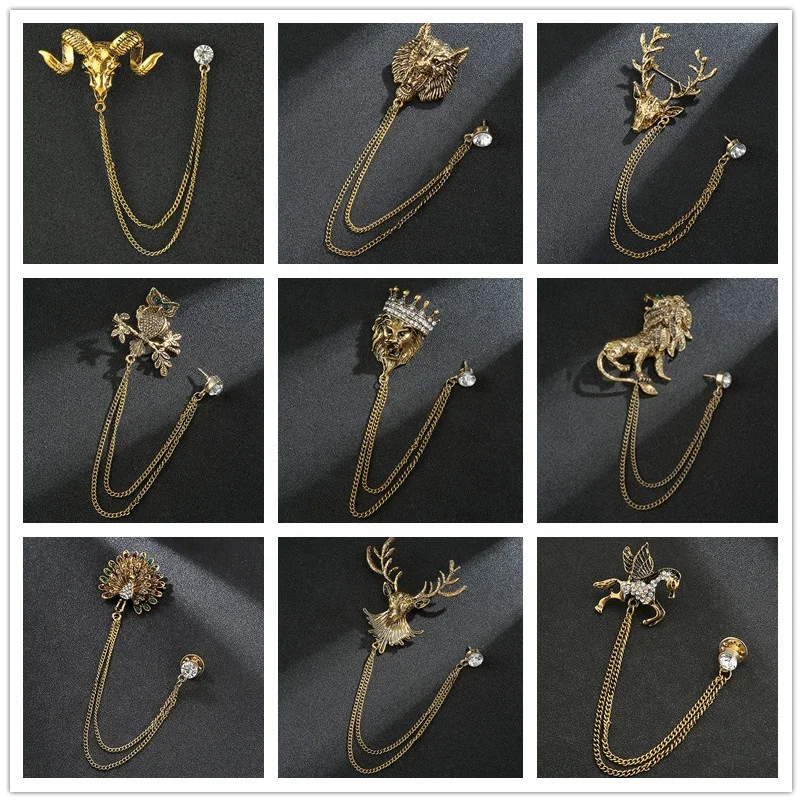 Factory directly wholesale hot sale low price designer brooches and pins pins animal lion broches pins brooches men