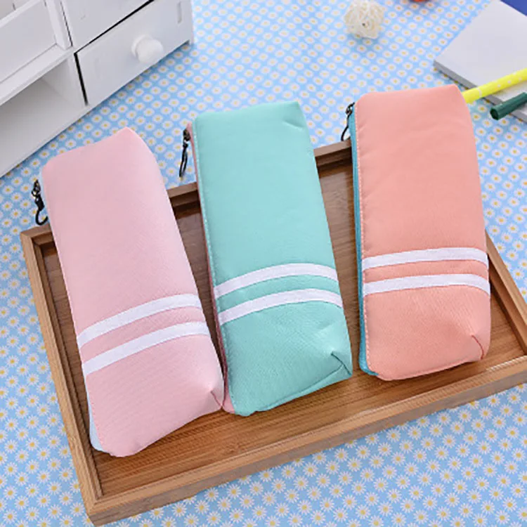 
High quality orange color pencil case multifunction pencil bags pouch stationery organizer pencil case 
