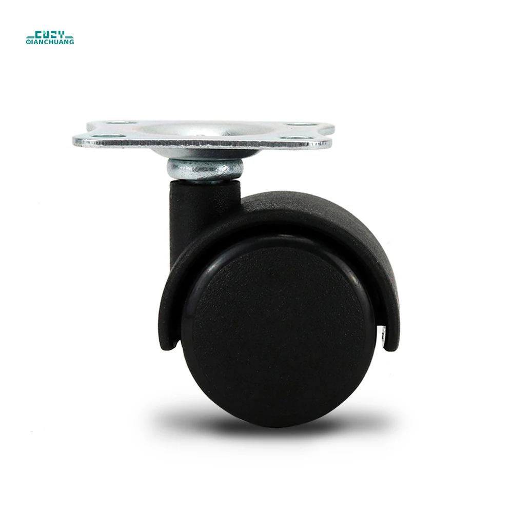 Mini 1.2 inch small twin wheel flat caster wheels furniture castor for carpet furniture