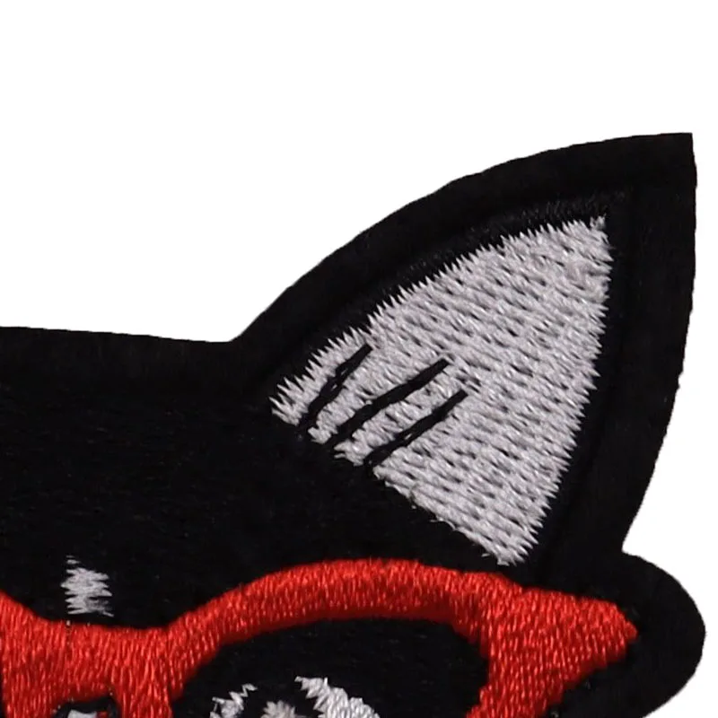 Wholesale patch custom logo Glasses cat iron on for clothing and hat evening dresses embroidery patches